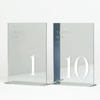 Sliver Wedding Table Numbers 1-10 with Stands, 5"x7" Sliver Mirror Acrylic Table Numbers for Wedding Reception(Sliver Mirror White Font, Number 1-10, 5"x7") by JINMURY