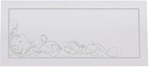 Scribble Vintage Swirl Place Cards, Silver, Set of 150, Pre-cut and Scored - Image 3