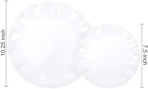 LIYH 24 Pcs White Plastic Plates Reusable - Unbreakable Party Plates, Microwave & Dishwasher Safe Camping Plate Sets Perfect for Parties, Birthday, Picnics, BPA Free (12Guests) - Image 2
