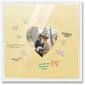 20x20 Square White Autograph & Signature Picture Frame With Yellow Heart Opening Photo Mat for 8x8 Pictures Wooden Picture Frames - Birthday, Baby Shower, Memorial Signing Board, Matted Frame by PosterPalooza