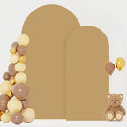 FOTSHARER Khaki Arch Cover Set of 2 Arch Backdrop Cover 6FT 7.2FT Wedding Arch Cover Chiara Backdrop Cover for Arch Stand Tan Spandex Arch Cover Balloon Backdrops Frame Cover for Bridal Showers Decor - Image 4