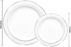 I00000 60 Pcs Silver Plastic Plates, Premium Silver Disposable Plates - Image 4