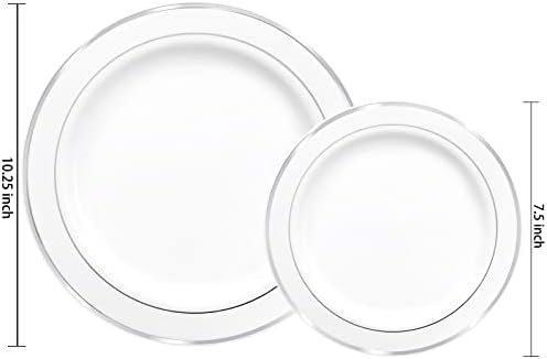 I00000 60 Pcs Silver Plastic Plates, Premium Silver Disposable Plates - Image 4