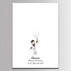 Customized Baby Shower Guest Book Alternative Little Boy and Balloons Painting Primera Communion Gifts DIY Fingerprint Signing Book with Wooden Hanger Ready to Hang-60x80cm - Image 2