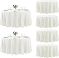 Fokitut 6 Pack Round Tablecloth, 108 Inch, Stain Resistant and Wrinkle Polyester Table Cloth, Fabric Table Cover for Kitchen Dining, Wedding, Party, Holiday Dinner-Ivory by Fokitut