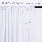 White Backdrop Curtains 30ftx8ft Wedding Polyester Photo Drapes - Image 3