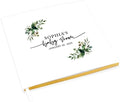 Andaz Press Personalized Baby Shower Guestbook with Gold Accents, Fall Greenery Custom Guestbook, White Guest Sign-in Registry, 120 Pages 8.5" X 8.5" Memories Book for DIY Scrapbook Photo Album by AndazPress