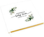 Andaz Press Personalized Baby Shower Guestbook with Gold Accents, Fall Greenery Custom Guestbook, White Guest Sign-in Registry, 120 Pages 8.5" X 8.5" Memories Book for DIY Scrapbook Photo Album by AndazPress