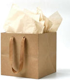 Aosric Brown Square Gift Bags with Tissue Paper, 24 Pack 8x8x8 Inch by AOSRIC