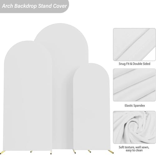 Arch Backdrop Cover Stretchy Backdrop (White, 6+6.6+7.2FT) - Image 3