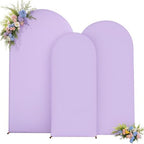 Lavender Arch Backdrop Cover 7.2ft 6.6ft 6ft Arch Cover Set of 3 Arch Covers Stretchy Backdrop for Wedding Party Baby Shower Birthday Photography Spandex Arch Stand Covers Backdrop Curtains Decor - Image 4