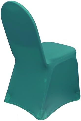 YOUR CHAIR COVERS - 50 Pack Teal Stretch Spandex Banquet Chair Covers - Wedding Slip, Premium Quality Cover - Image 4