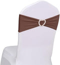 Brown Chair Sashes 60 Pack Spandex Brown Sashes for Chairs Universal Spandex Chair Sashes Bands with Heart Buckle Slider for Wedding Banquet Party Decorations by Unknown