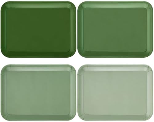 4 Pieces Boho Serving Trays Melamine Platters by Tiangrid