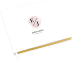 Andaz Press Personalized Wedding Guestbook with Gold Accents, Blush Pink Watercolor Brushed Design White Guest Sign in Guest Registry 120 Pages 8.5 X 8.5 Memories Book for DIY, Scrapbook, Photo Album by AndazPress