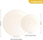 Goodluck 200PCS Gold Glitter Plastic Plates, Heavy Duty Disposable Gold - Image 3