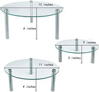 3 Pcs Round Tempered Glass Cake Stands Set 8 10 13 Inch Cupcake Holder - Image 2