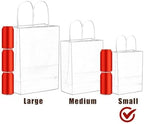 qiqee 100Pcs Paper Gift Bag with Handles Deep Green Party Favor Bags Multiple Uses (8.3"x3"x6", Small Size) - Image 4