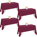 4 Pack Rectangle Tablecloth 60x126 Inch Burgundy Washable Polyester Table Cover for Wedding Dining Table Buffet Parties Banquet Decoration（Burgundy） by JALANCY