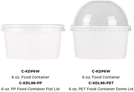 Karat [6oz - 1000 ct] White Paper Food Container for Hot or Cold Food, Ice Cream, Noddles and Salad, 96mm (C-KDP6WU) - Image 4