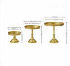Gold 3Pcs Metal Round Cake Stand Set 8/10/12 Inch Dessert Display - Image 6