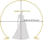 Fomcet Round Backdrop Stand Gold 8.5ft Circle Arch Metal Wedding Arch - Image 2