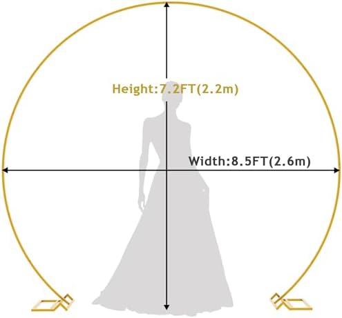 Fomcet Round Backdrop Stand Gold 8.5ft Circle Arch Metal Wedding Arch - Image 2