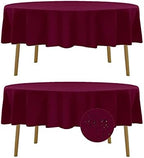 Fokitut 2 Pack Waterproof Round Tablecloth, 90 Inch, Stain Resistant and Wrinkle Polyester Table Cloth, Fabric Table Cover for Kitchen Dining, Wedding, Party, Holiday Dinner-Burgundy by BalsaCircle