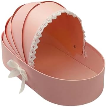 Hamperkorb Basket Shape Crib Empty Baby Showers Flower Basket for Wedding Birthday Valentine's Day Home Decoration Cardboard by Unknown