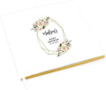 Andaz Press Personalized Baby Shower Guestbook with Gold Accents, Geometric Blush Pink Florals Custom, White Guest Sign in Registry 120 Pages 8.5 X 8.5 Memories Book for DIY Scrapbook Photo Album by AndazPress