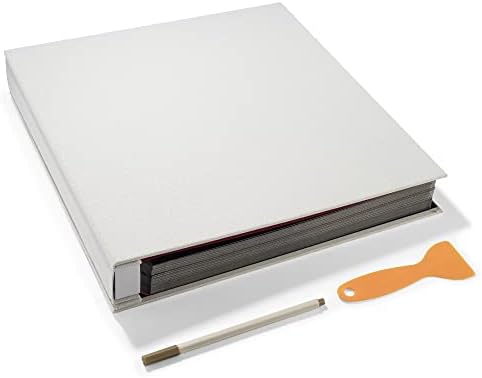 Large Photo Album Self Adhesive 4x6 5x7 3x5 8x10 Scrapbook Magnetic Album DIY Scrap Book Length 13 x Width 12.8 (Inches) 120 Black Sticky Pages Linen Cover DIY Photo Album(White) by HoneyTolly
