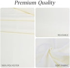 WIGENIUS 6 Pack Round Table Cloth 90 Inch Ivory Cloth Fit 5FT Round Table - Image 2