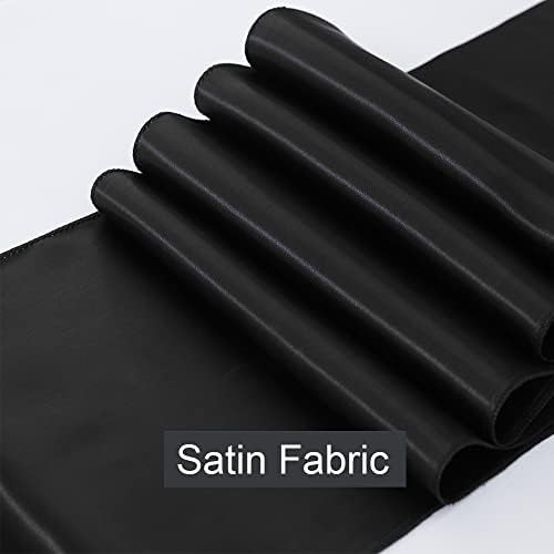 50 Pack Satin Black Chair Ribbons, Black Satin Chair Bows Sashes - Image 6