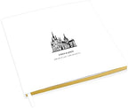 Andaz Press Personalized Wedding Guestbook with Gold Accents, Church Design White Guest Sign in Guest Registry 120 Pages 8.5 X 8.5 Memories Book for DIY, Scrapbook, Photo Album by AndazPress