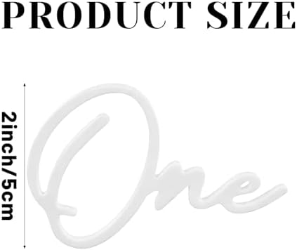 24 Pcs White Acrylic Cursive Wedding Table Numbers 1-24 - Image 4