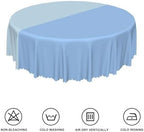 Light Blue Round Tablecloth 70 Inch Gradient Dusty Blue Circular Table Cover Waterproof and Spill Proof Fabric Table Cloth for Kitchen Dining Room Outdoor Birthday Wedding Themed Party Decor - Image 6