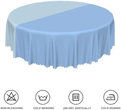 Light Blue Round Tablecloth 70 Inch Gradient Dusty Blue Circular Table Cover Waterproof and Spill Proof Fabric Table Cloth for Kitchen Dining Room Outdoor Birthday Wedding Themed Party Decor - Image 6