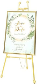 2pcs Wedding Welcome Sign Holder Portable Easel Display Stand for Poster Gold Metal Party Sign Stand Background Decor Tall Floor Easel Frame for Photo Reception Board Birthday Baby Bridal Shower Graduation (46.5''H) by Unknown