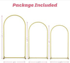 Arch Backdrop Stand Set of 3 (7.2FT,6.6FT,6FT), Gold Arch Stand - Image 3
