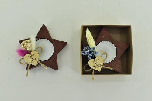 10 Pieces Wood Tealight Candle Holder, Wedding Favors, Star Shape Candle, Party Favors, Personalized Gift - Image 3