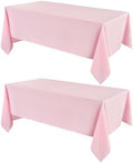 VidaFete Classic Series 2 Pack 90 * 132inch Pink Rectangle Tablecloth by VidaFete