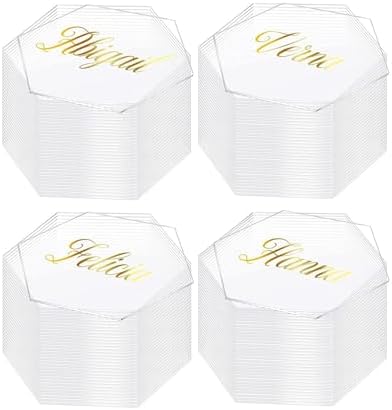 50 Pcs Clear Acrylic Place Cards for Wedding Seating, Table Name Tags DIY Decor by Unknown
