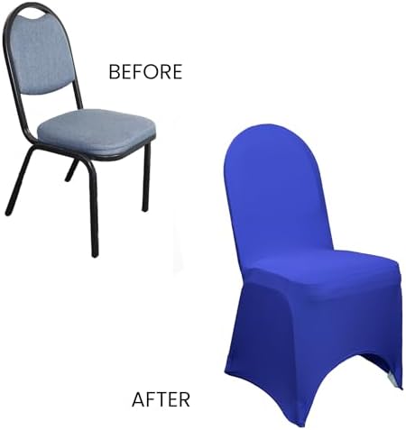 YOUR CHAIR COVERS - 100 Pack Stretch Spandex Banquet Chair Covers - Royal Blue, Wedding Slip Covers, Premium Quality Chair Cover - Image 5