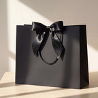 Silkfly 24 Pcs Paper Gift Bags with Handles & Bow Ribbon, Pure Black - Image 6
