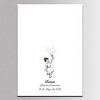 Customized Communion Gift Fingerprint Guest Book Canvas for Baby Shower Decorations Girl Holding Balloons DIY Thumbprint Painting with Wooden Hanger Ready to Hang-60x80cm - Image 2
