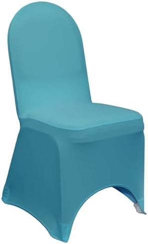 YOUR CHAIR COVERS - 100 Pack Stretch Spandex Banquet Chair Covers - Malibu Blue, Wedding Slip Covers, Premium Quality Chair Cover by YourChairCovers