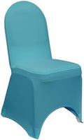 YOUR CHAIR COVERS - 50 Pack Stretch Spandex Banquet Chair Covers - Malibu Blue, Wedding Slip Covers, Premium Quality Chair Cover by YourChairCovers