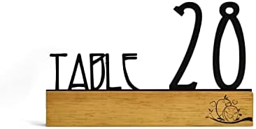 Modern Table Numbers Signs - Wood/Black Acrylic - Baby Shower - Bridal Shower - Wedding Table Numbers - Couple Custom Signs - Lovebirds by Unknown