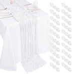 20 Pack Cheesecloth Table Runner - 17x108 Inch White Boho Gauze Cheese Cloth Table Runners for Baby Bridal Shower Decoration Wedding Party Summer Garden Farmhouse by Unknown
