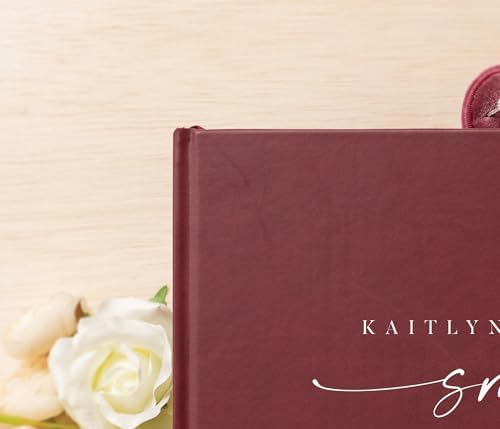 Personalized Guest Book - 11.5" x 8.5" Custom Bride & Groom Names with Bookmark and Hard Cover 140 GSM Blank Pages, for Weddings Guest Book, Engagements, Birthdays, Special Events, Wine - Image 3